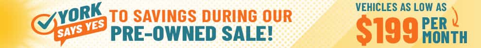 Say Yes to Pre-owned savings at York GM near Crawfordsville, Indiana.
