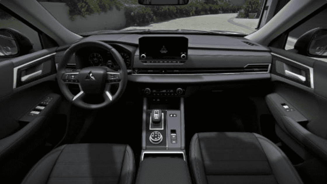 2025 Mitsubishi Outlander interior dashboard with touchscreen and center console