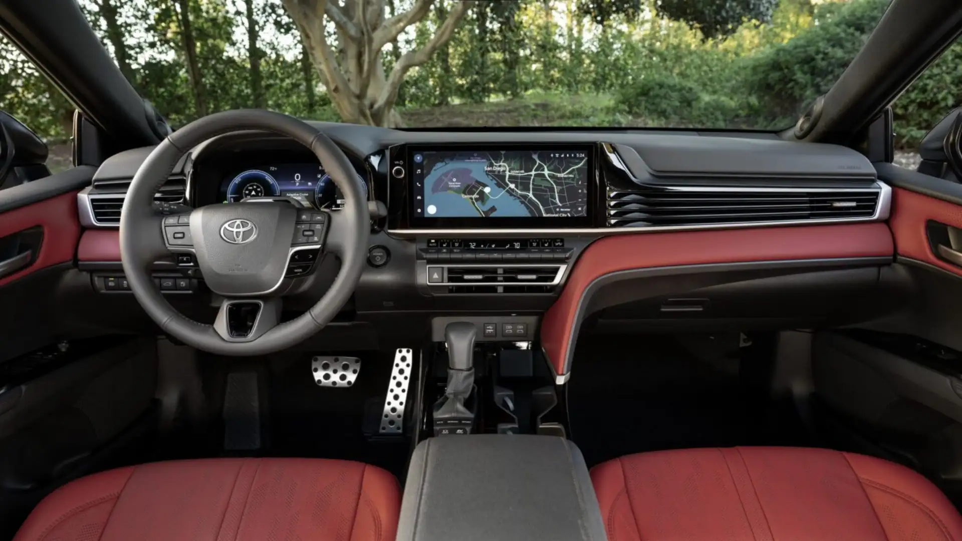 2025 Toyota Camry interior with digital touchscreen, navigation display, and advanced technology for a connected driving experience