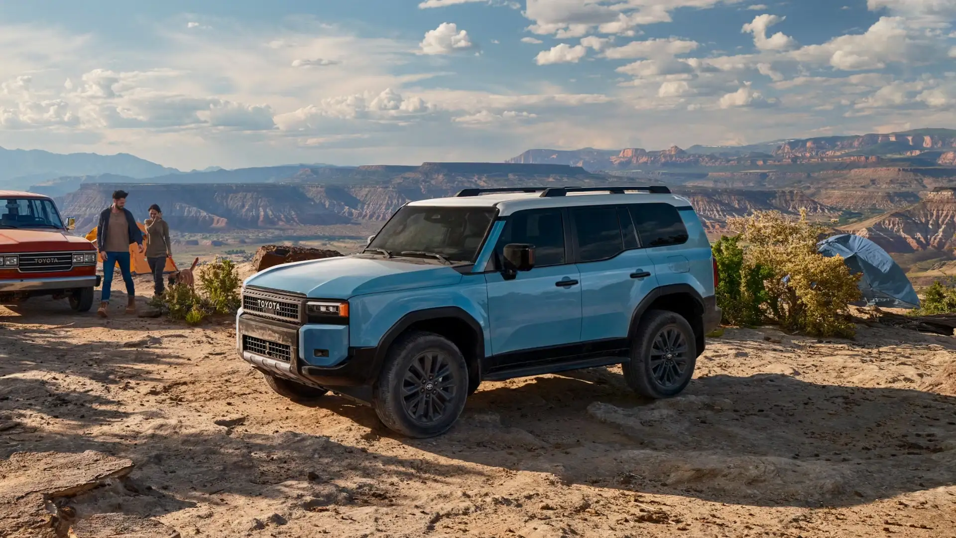 2025 Toyota Land Cruiser parked at a scenic overlook, showcasing bold SUV design and outdoor capability near Greencastle, PA.