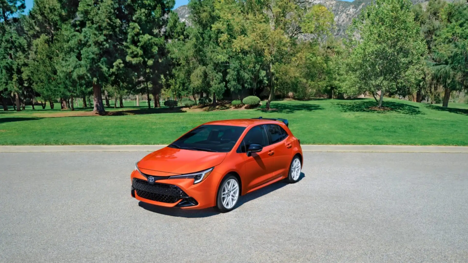 2026 Toyota Corolla Hatchback parked in an open outdoor area, highlighting sporty styling and compact versatility for weekend trips from Hagerstown, MD