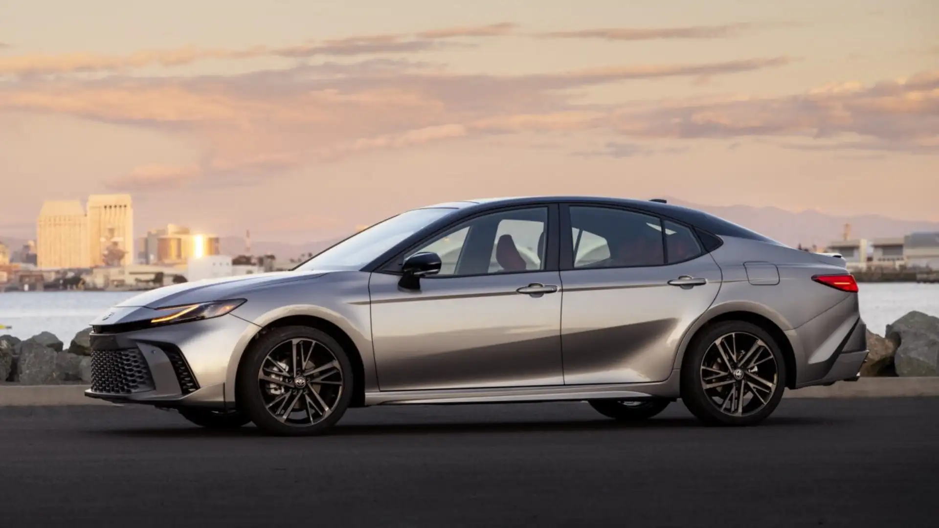 The 2025 Toyota Camry in Hagerstown, MD shown in a stylish side profile with sleek body lines and modern exterior design
