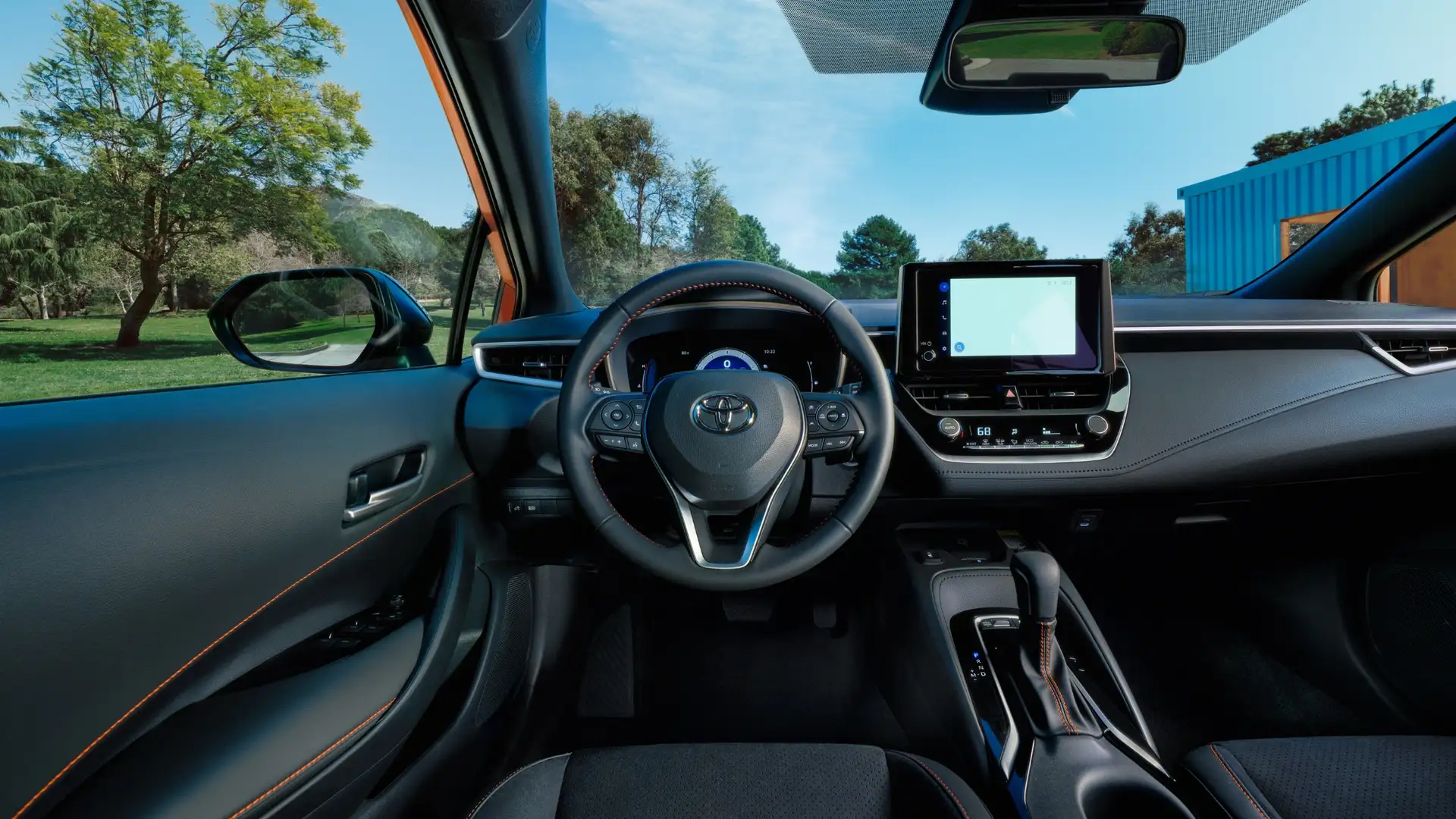 2026 Toyota Corolla Hatchback dashboard with touchscreen display and Toyota steering wheel in Hagerstown, MD.