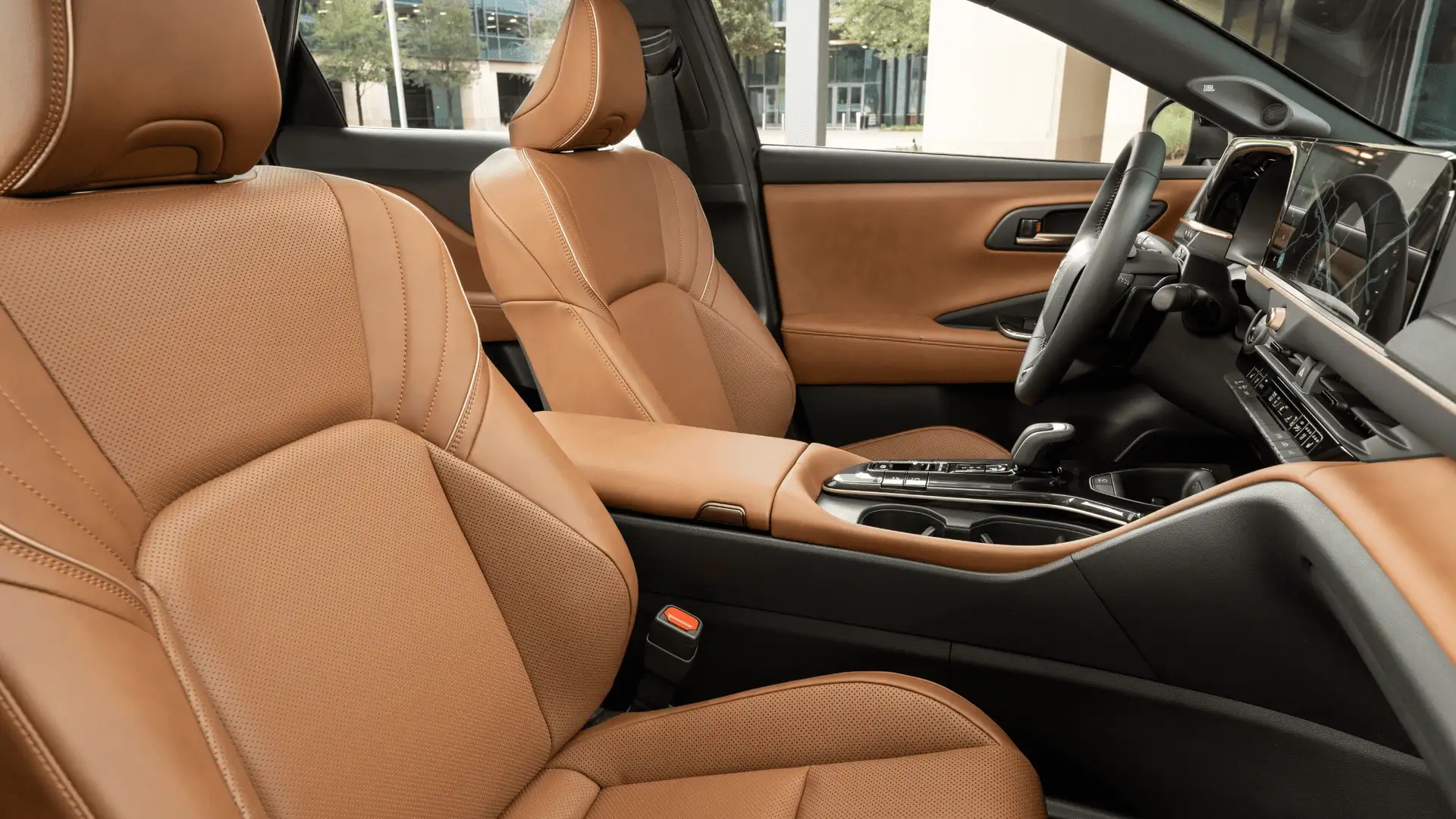 2026 Toyota Crown Signia tan leather front seats and center console