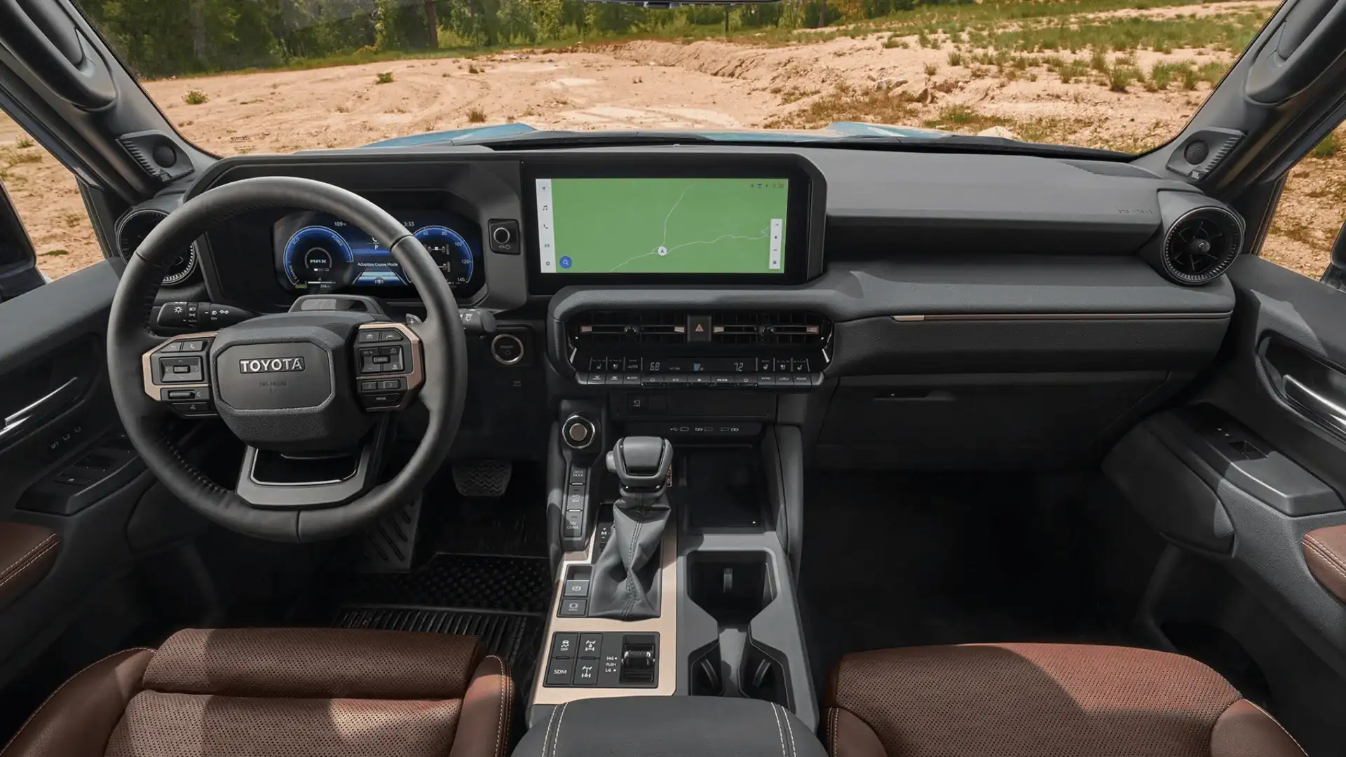 2027 Toyota Land Cruiser dashboard with digital cluster and touchscreen