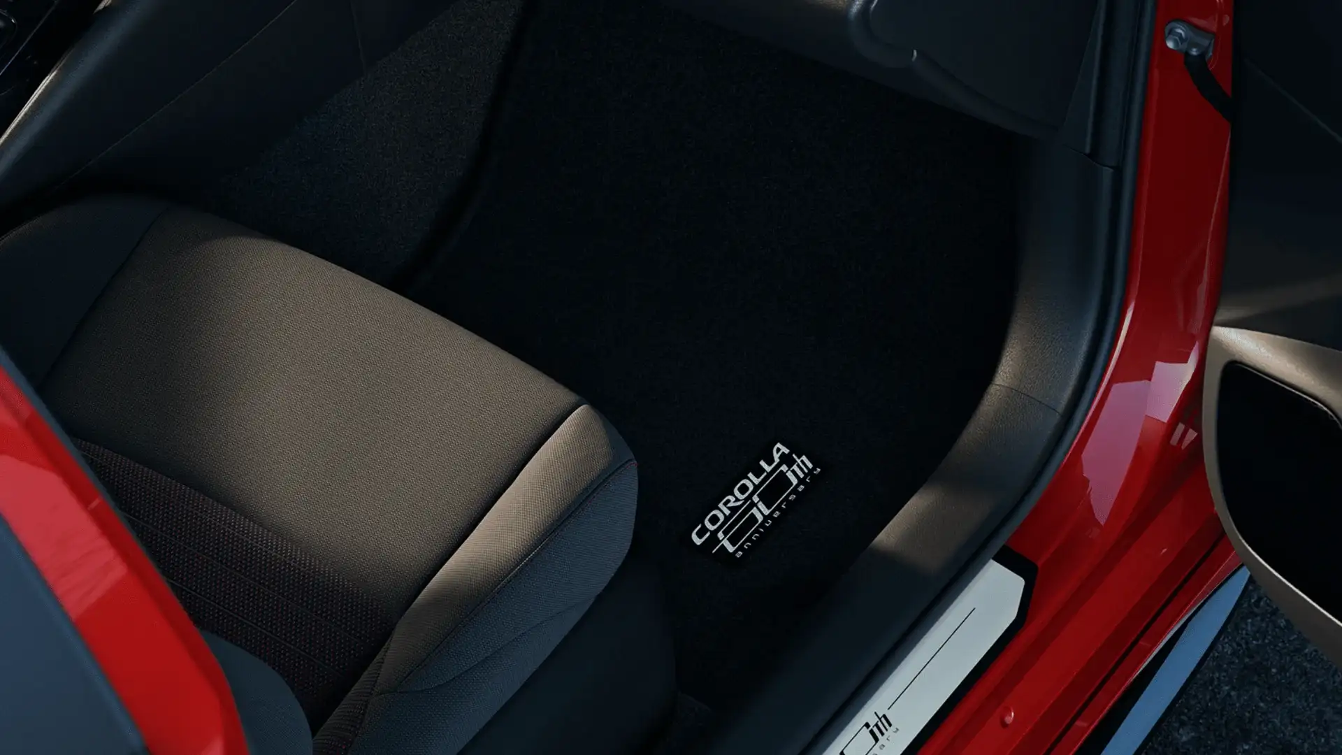 2027 Toyota Corolla 60th Anniversary floor mat and door sill